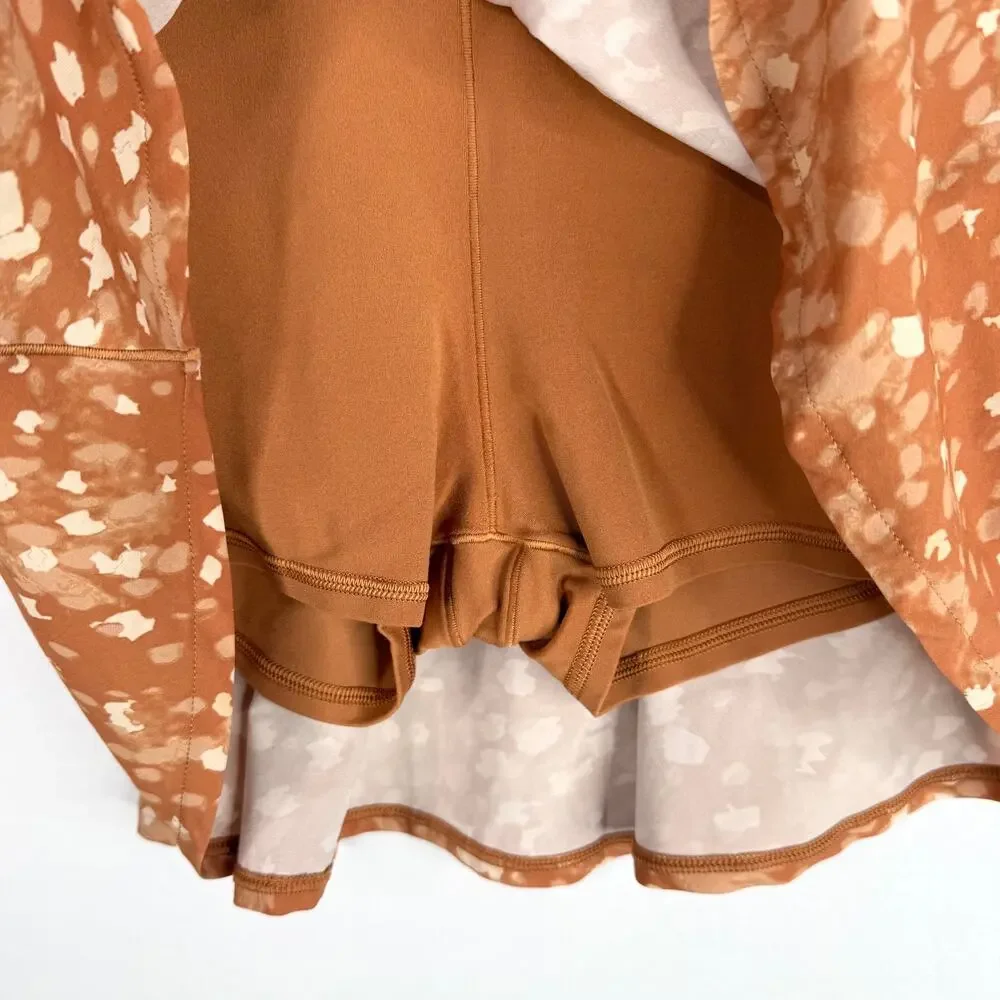 Aerie Offline Brown Spotted Skort Small